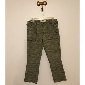 Anthropologie Camo Cropped Utility Flare Pants - Size 29